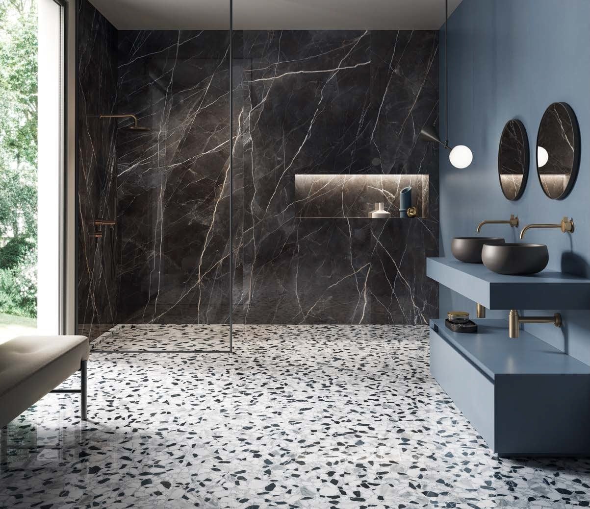 Baie spa cu accente nocturne | Inspirație Baie Modern