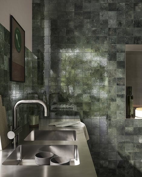 Bucătărie urbană cu accente verzi | Inspirație Bucătărie Modern