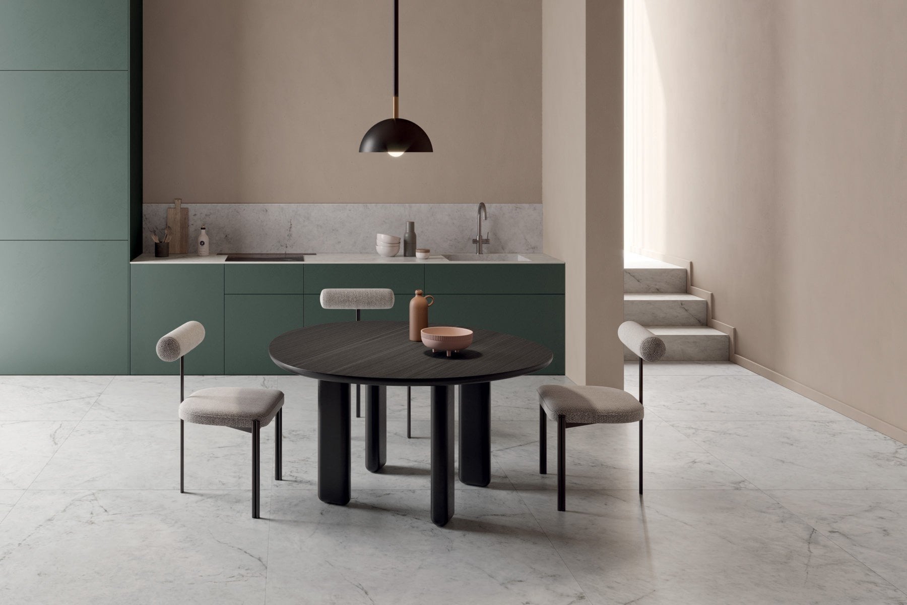 Bucătărie minimalistă cu accente calde | Inspirație Baie Minimalist
