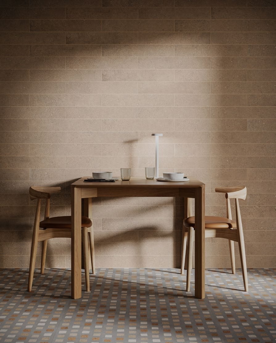 Dining urban cu texturi calde | Inspirație Bucătărie Modern