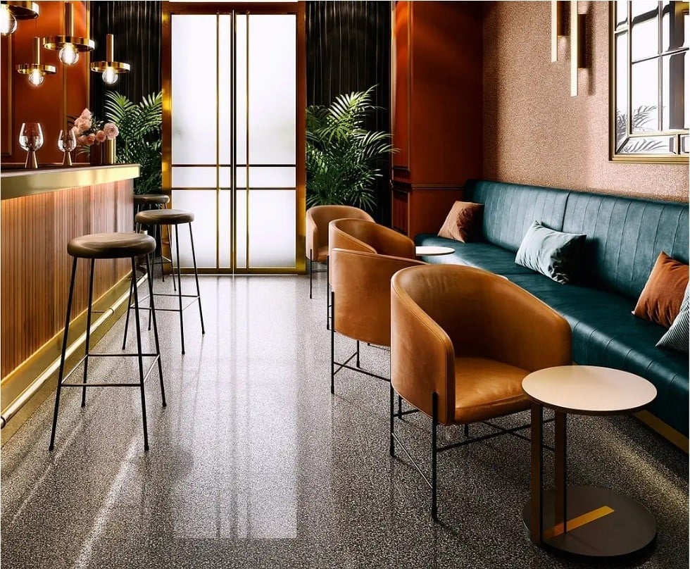 Lounge bar cu accente calde