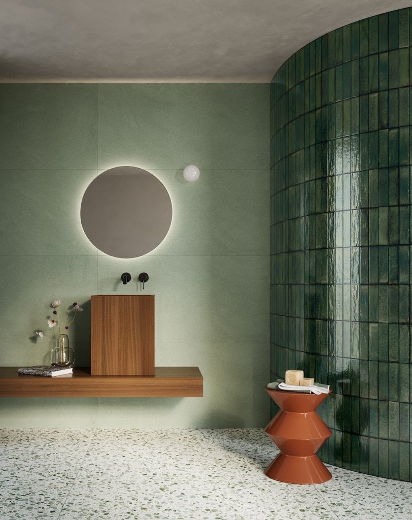 Baie modernă în tonuri verzi | Inspirație Baie Modern