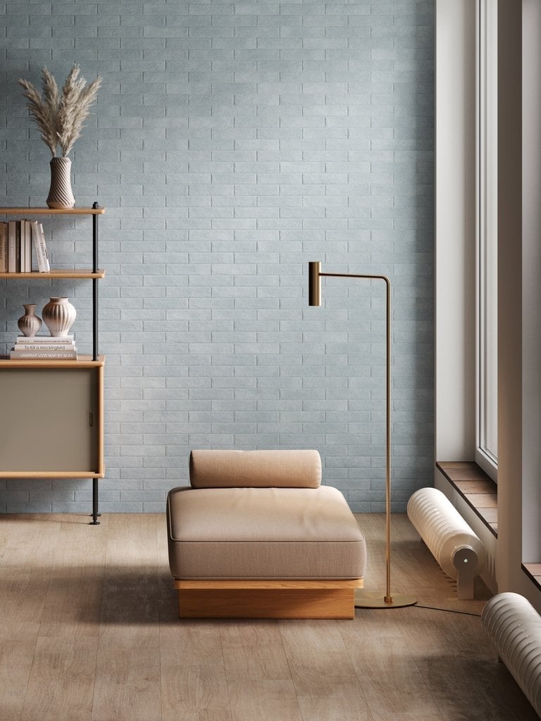 Living minimalist cu accente pastelate