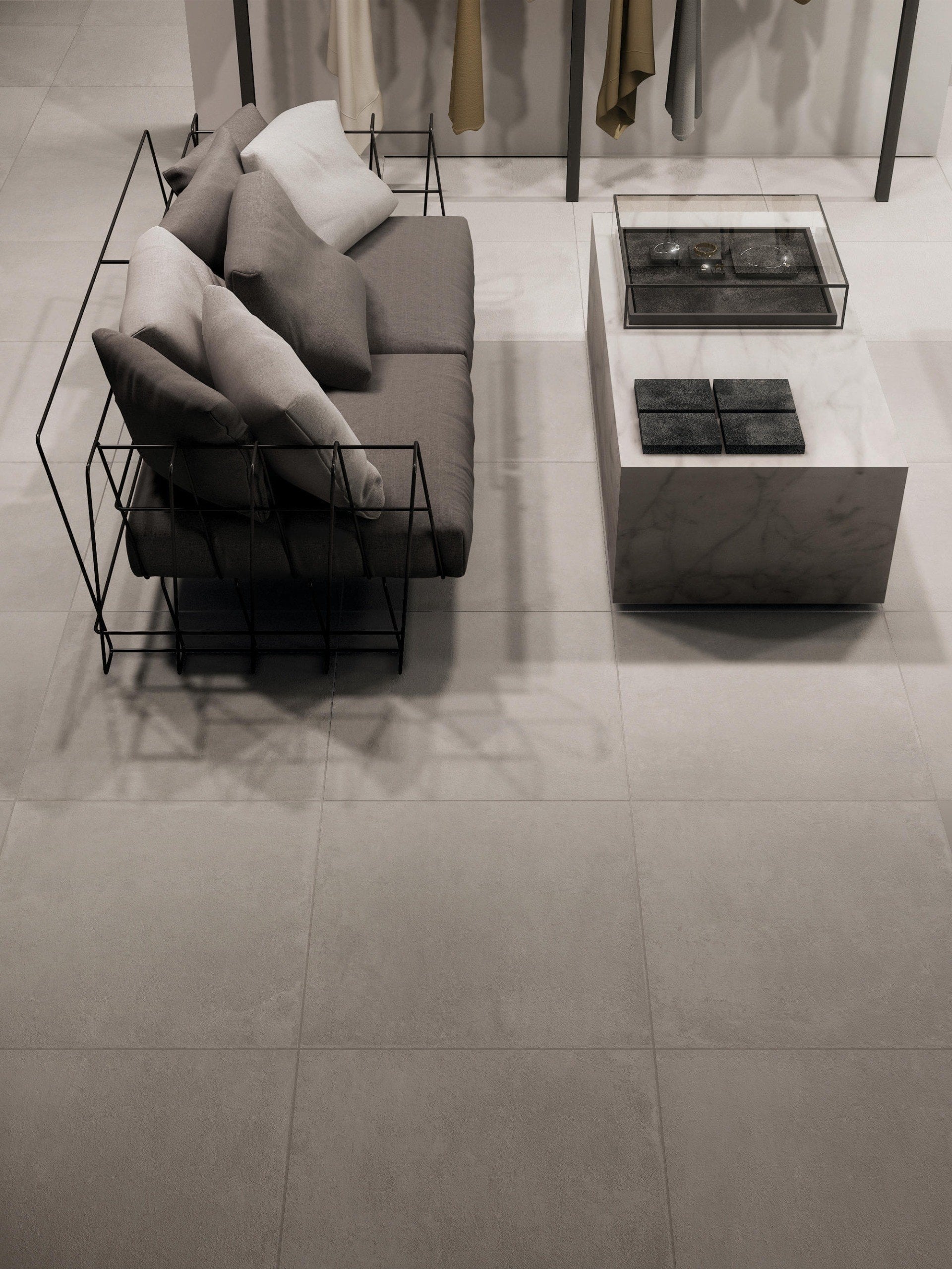 Living minimalist cu accente urbane | Inspirație Baie Minimalist