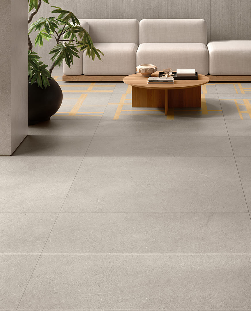 Living minimalist cu accente grafice | Inspirație Baie Modern