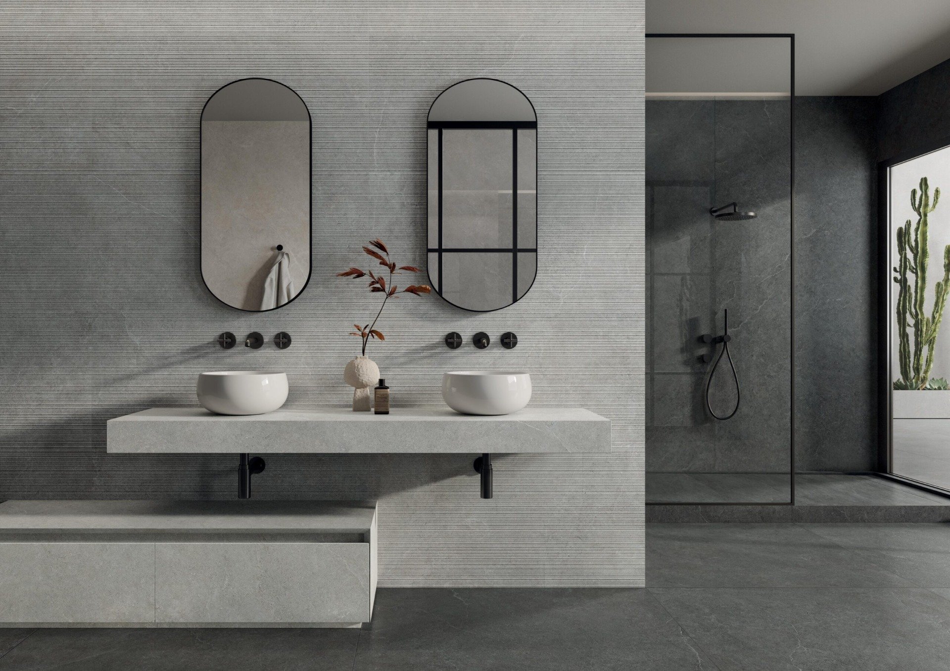 Baie modernă în tonuri de gri | Inspirație Baie Modern
