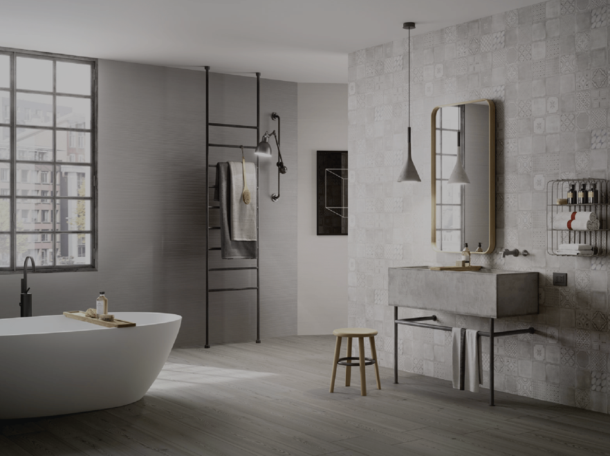 Baie urbană cu accente industriale | Inspirație Baie Modern