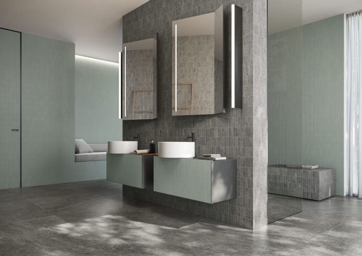 Baie modernă în tonuri reci | Inspirație Baie Minimalist