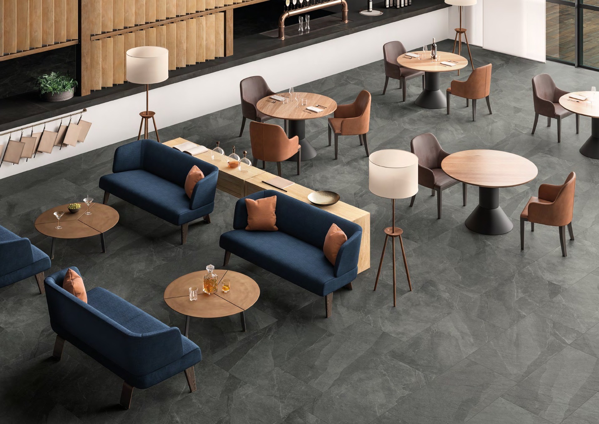 Lounge urban în nuanțe reci | Inspirație Baie Minimalist