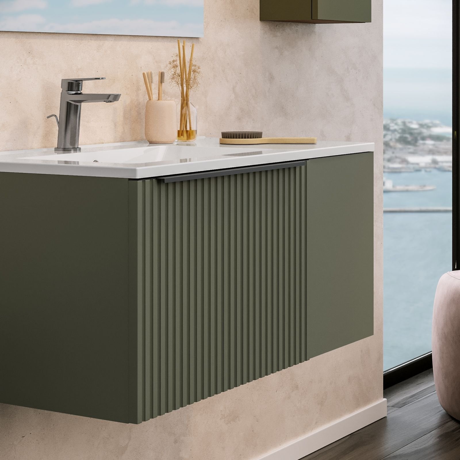 Baie modernă cu accente naturale | Inspirație Baie Modern