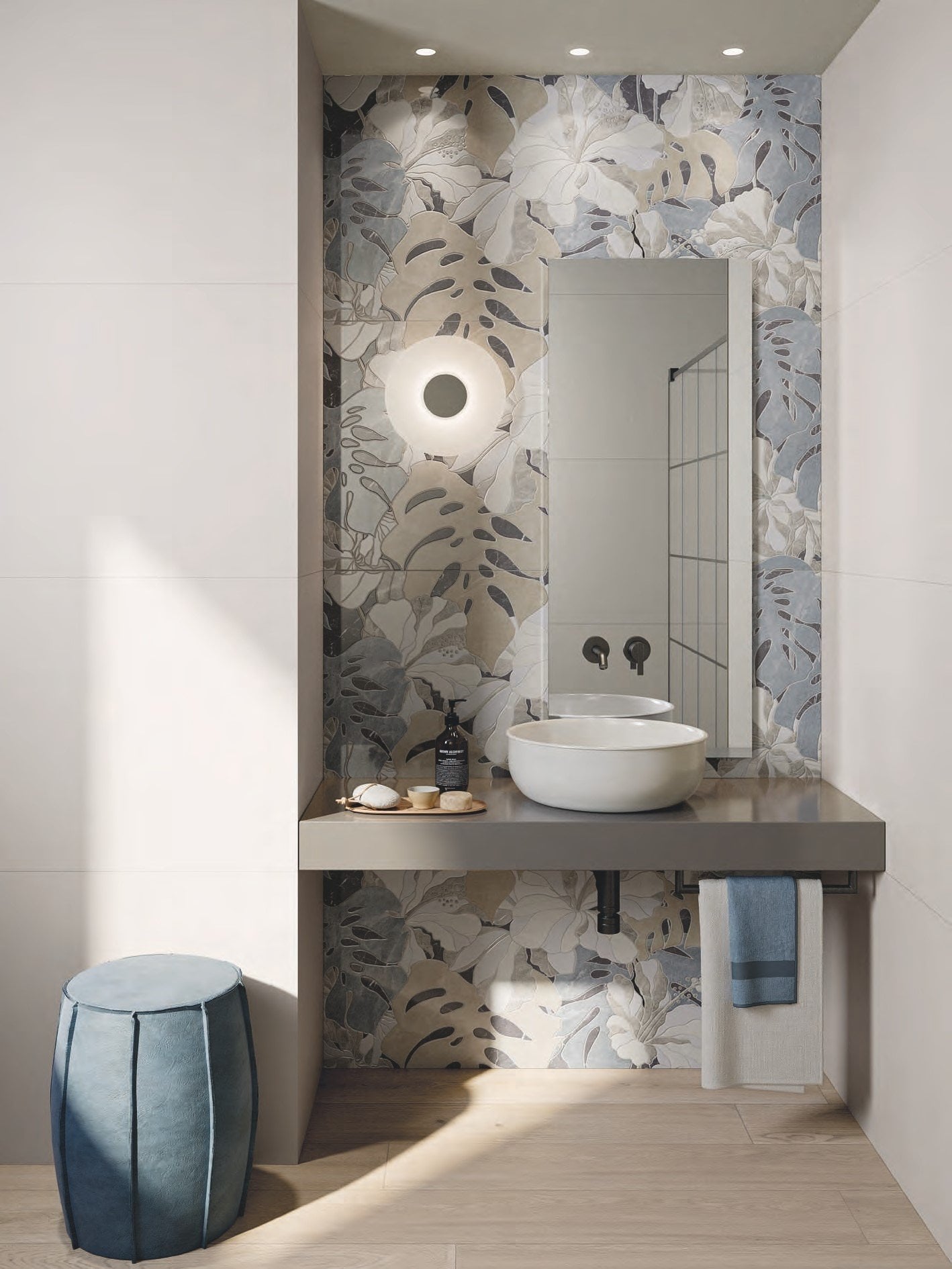 Baie tropicală cu accente calde | Inspirație Baie Modern