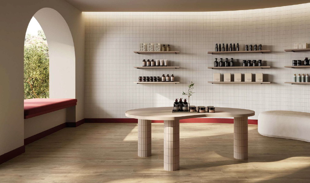 Spațiu comercial cu accente teracotă | Inspirație Baie Rustic