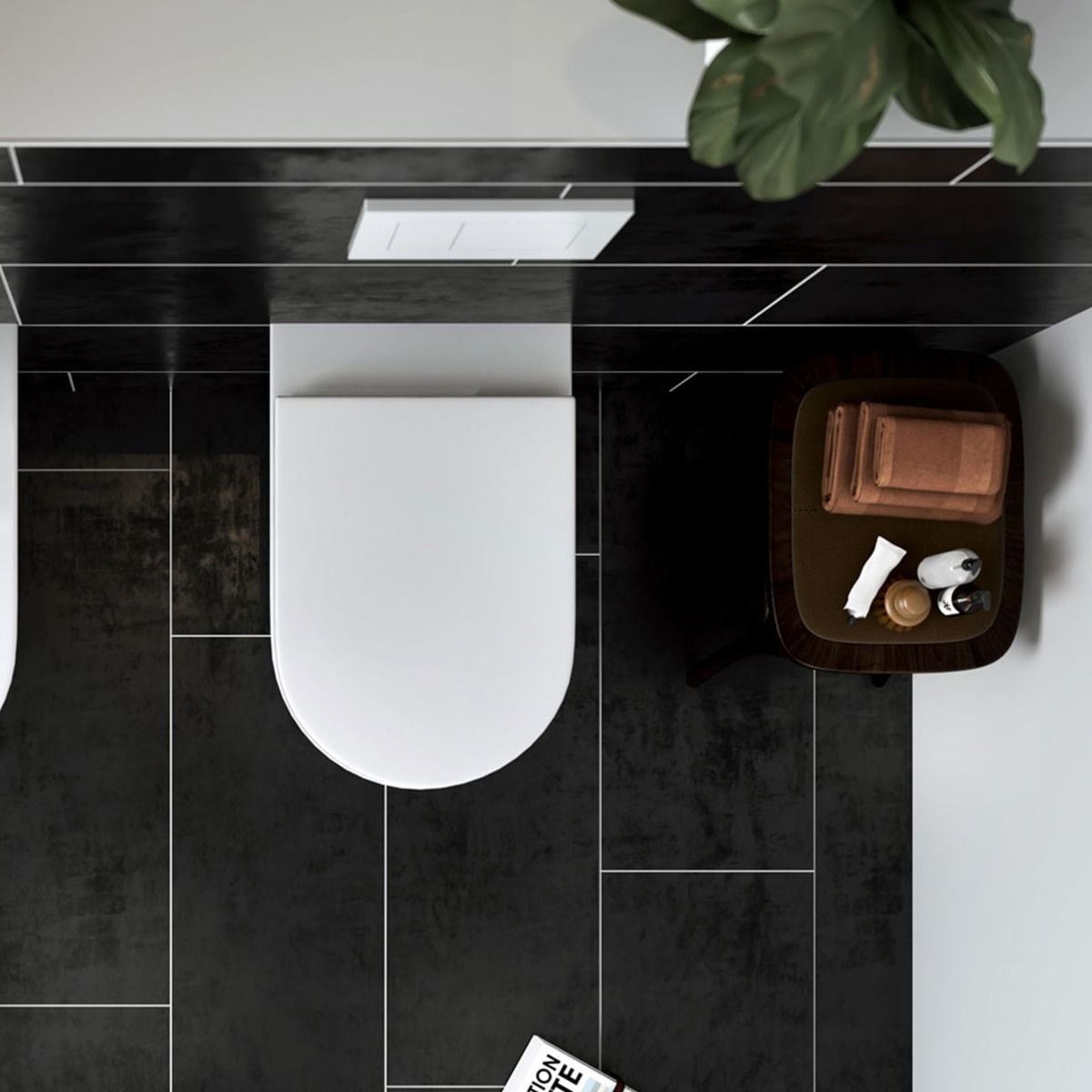 Baie modernă în tonuri întunecate | Inspirație Baie Modern