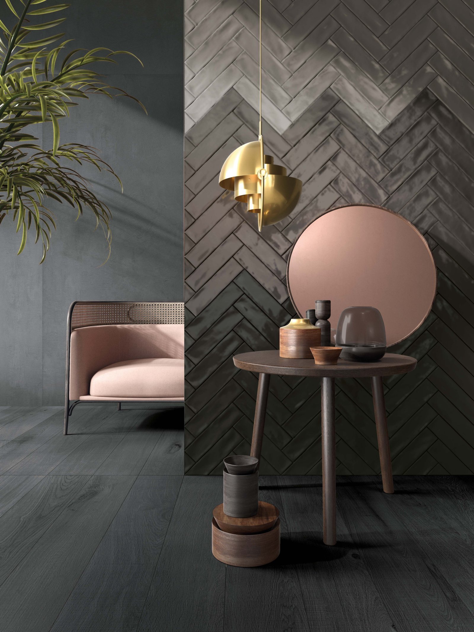 Living minimalist cu accente metalice | Inspirație Baie Modern