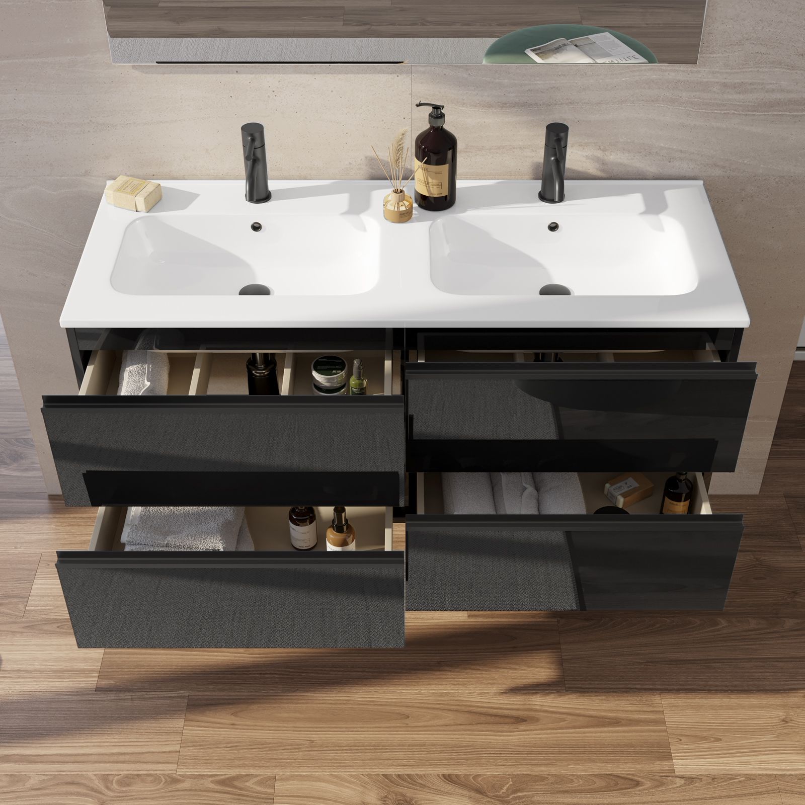 Baie modernă cu accente calde | Inspirație Baie Modern