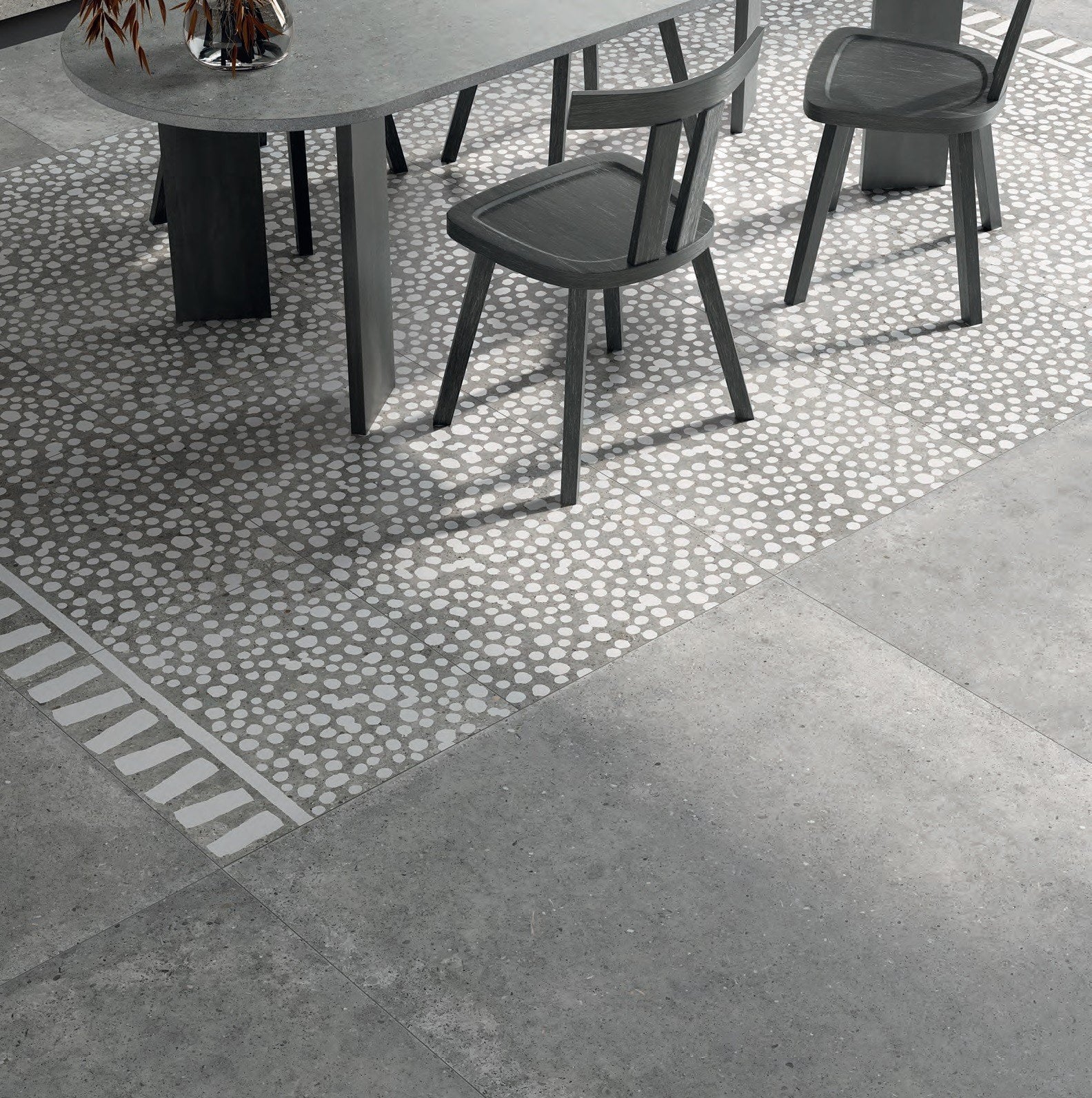 Dining urban cu accente terrazzo | Inspirație Baie Modern