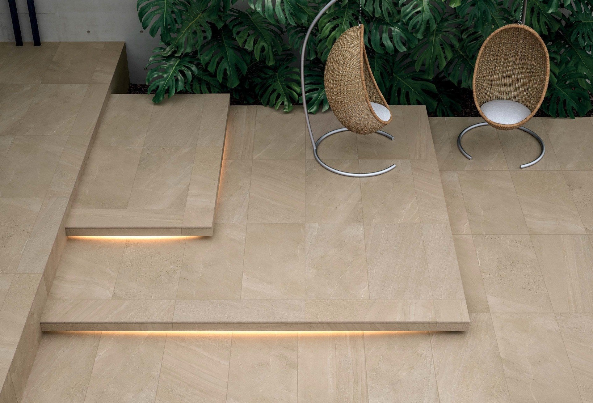 Terasă modernă cu accente calde | Inspirație Baie Minimalist