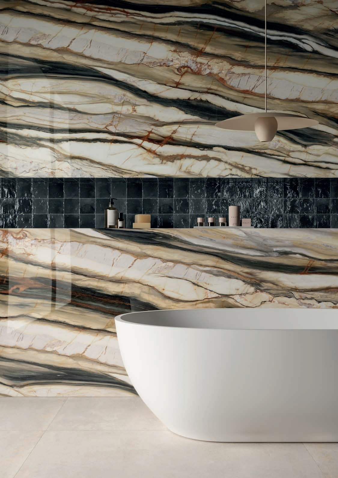 Baie dramatică în vene naturale | Inspirație Baie Modern