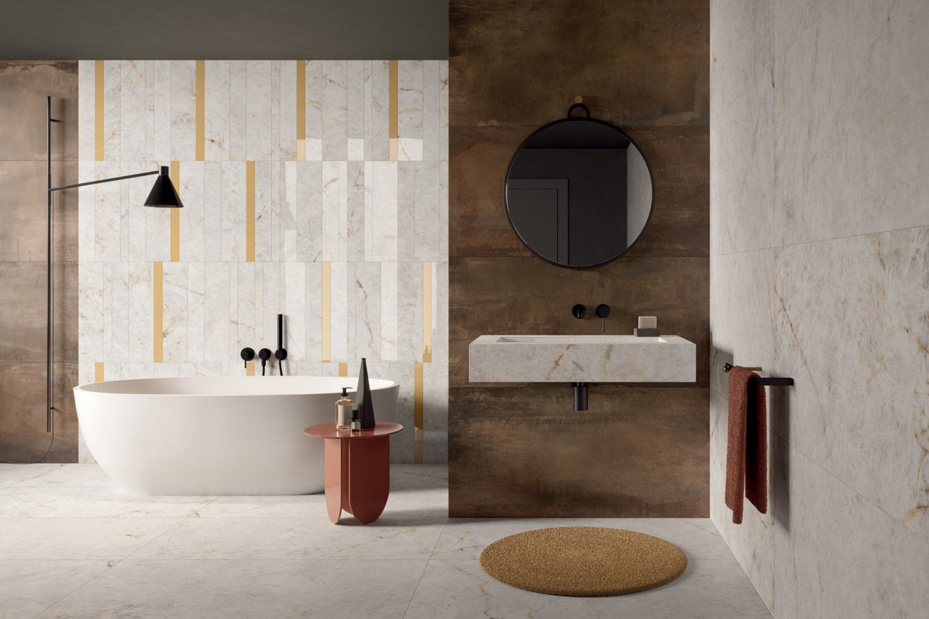 Baie modernă cu accente calde | Inspirație Baie Modern