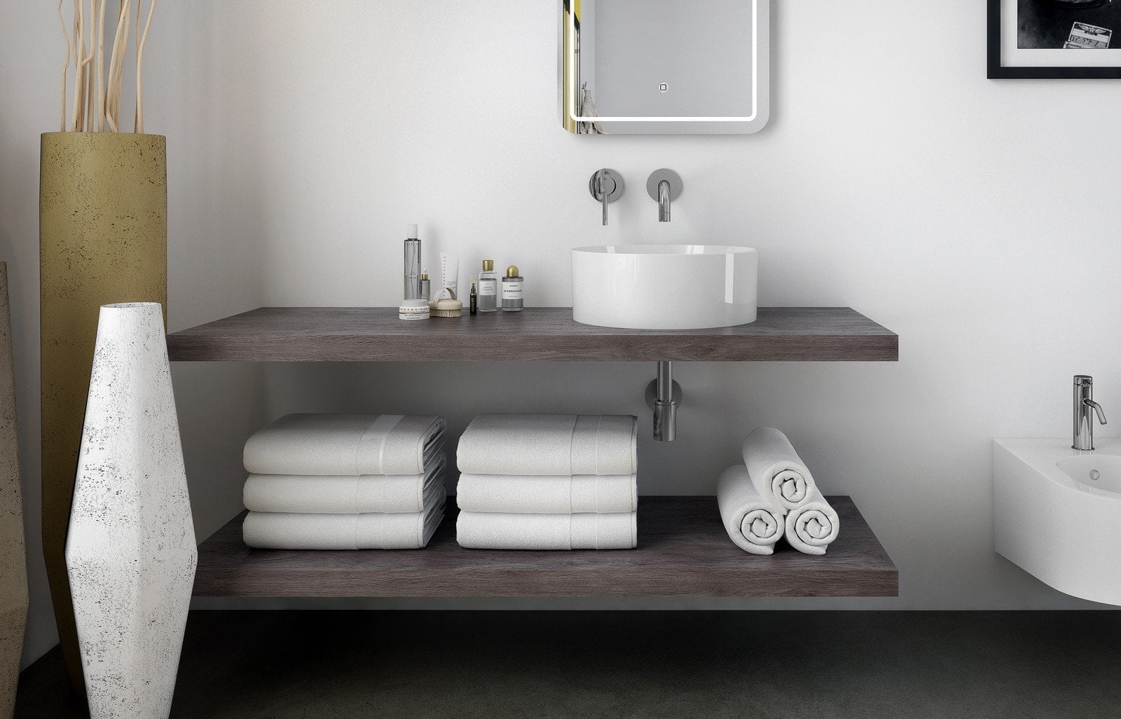 Baie modernă în tonuri calde | Inspirație Baie Modern