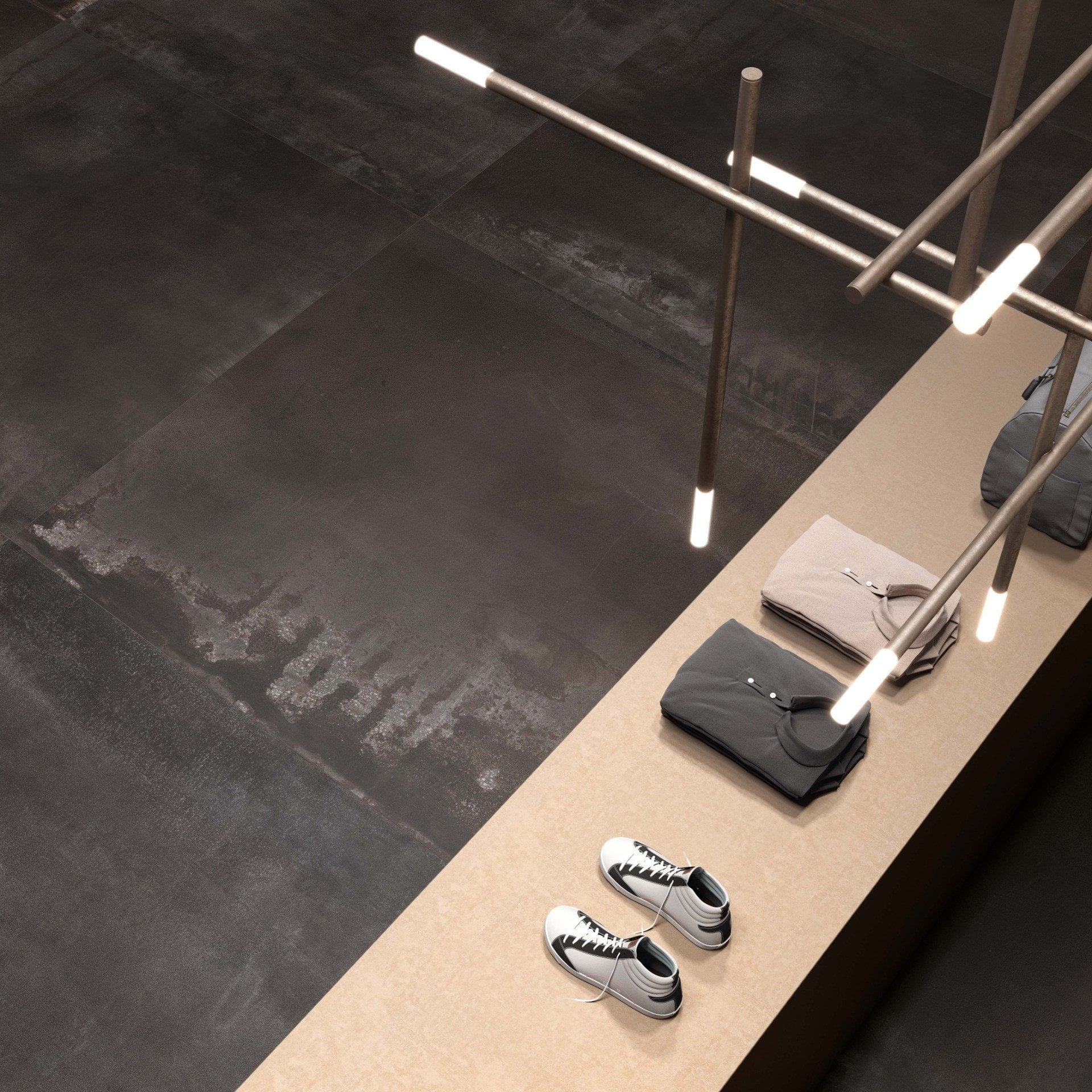Design urban cu accente calde | Inspirație Baie Minimalist