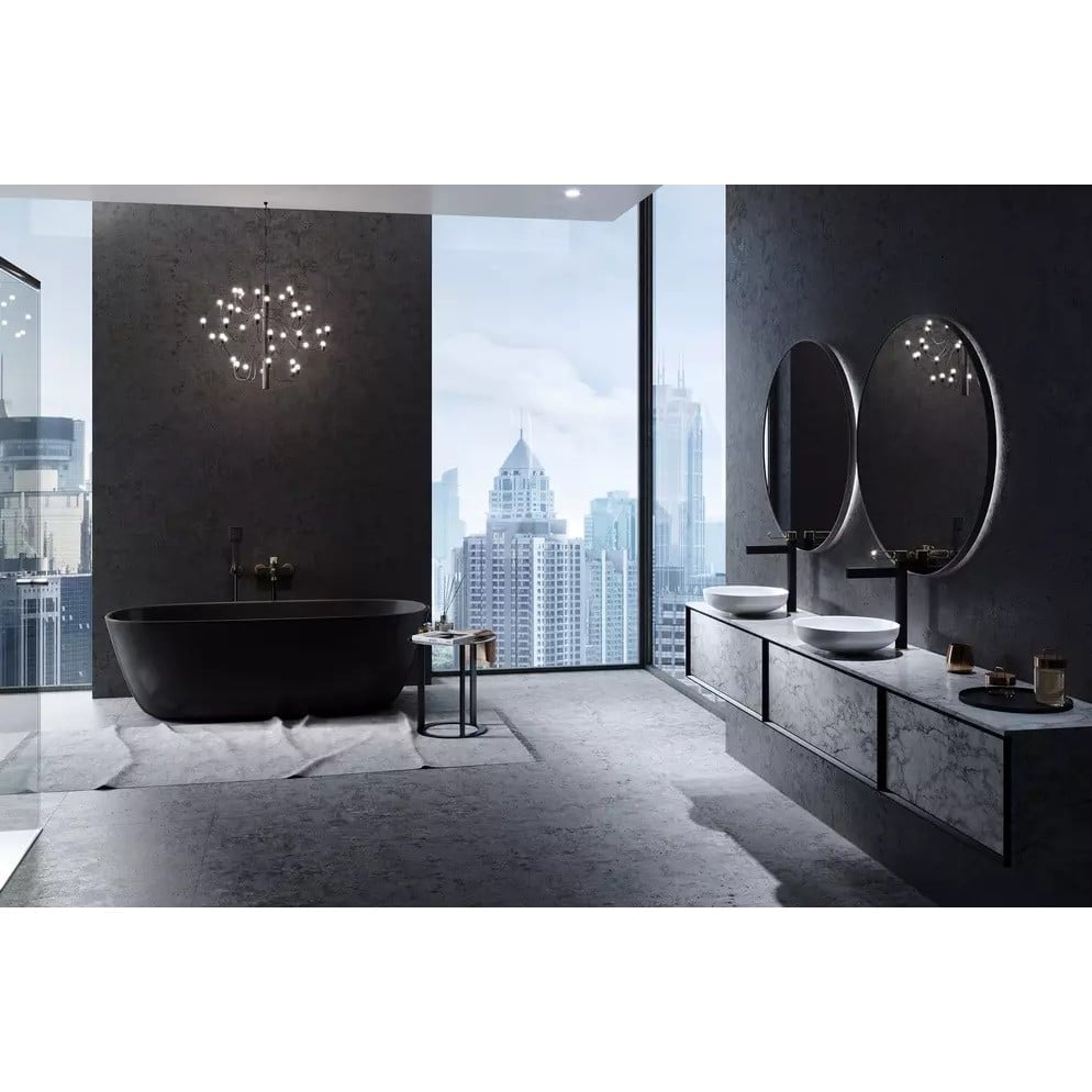 Baie urbană cu accente marmorate | Inspirație Baie Modern