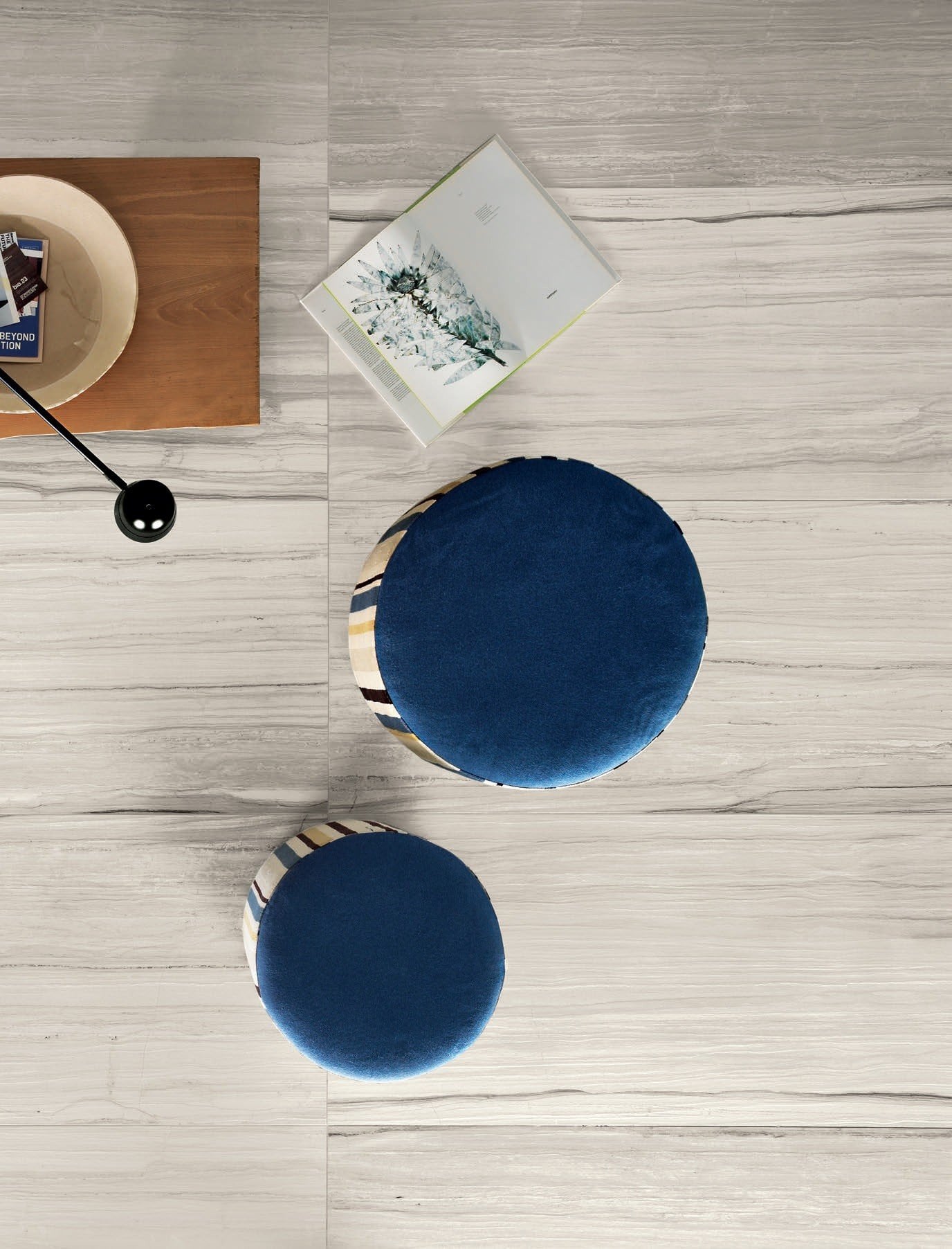 Living cu accente albastre | Inspirație Baie Modern