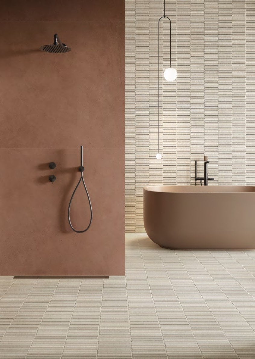 Baie modernă în tonuri calde | Inspirație Baie Modern