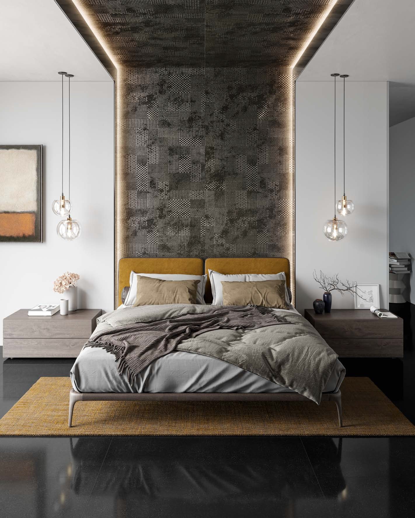 Dormitor urban cu accente contrastante | Inspirație Dormitor Minimalist