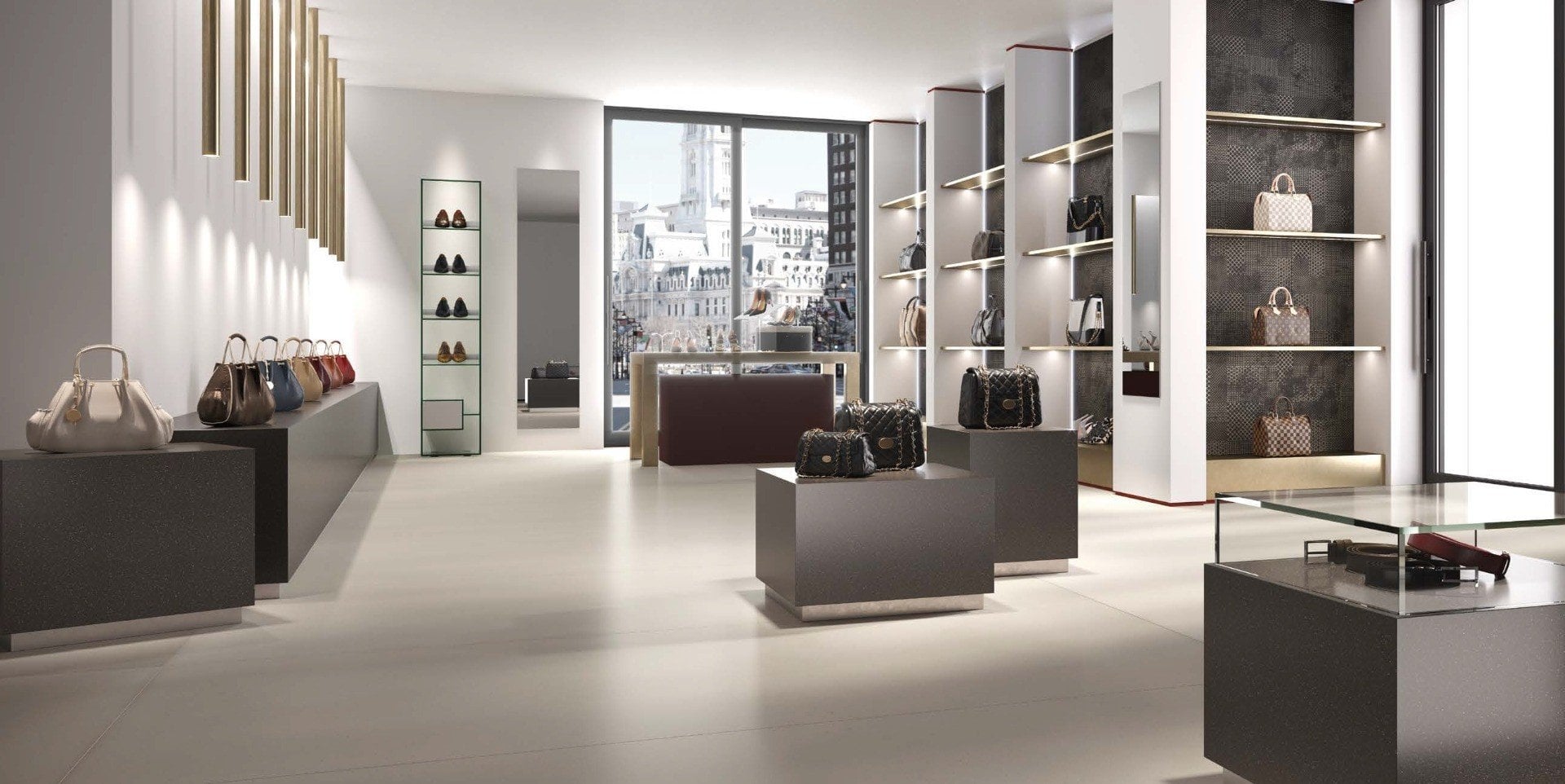Boutique urban cu reflexe calde | Inspirație Baie Minimalist