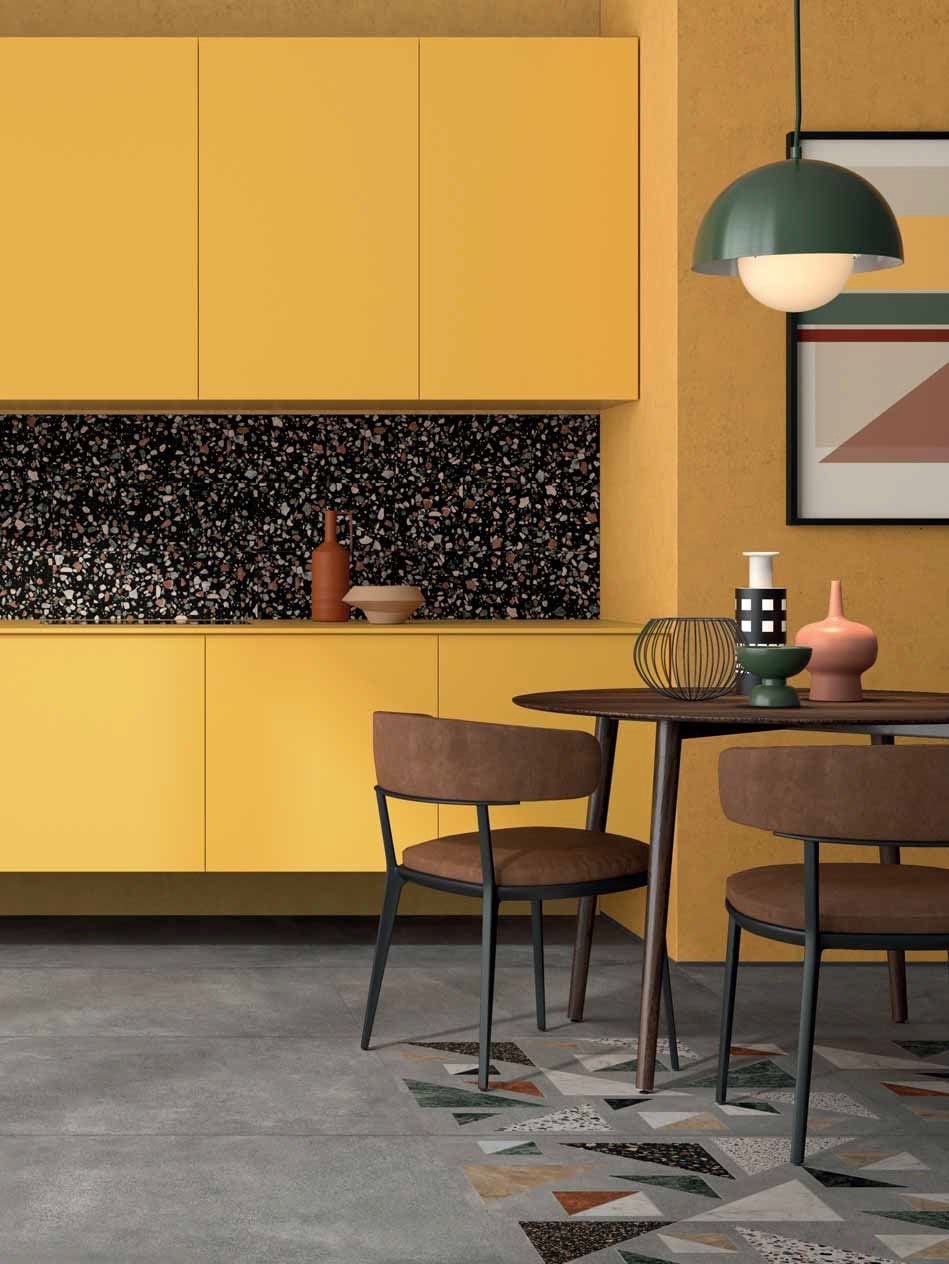 Bucătărie pop cu accente terrazzo | Inspirație Baie Modern