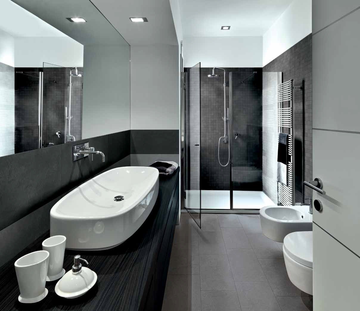 Baie modernă în tonuri reci | Inspirație Baie Minimalist