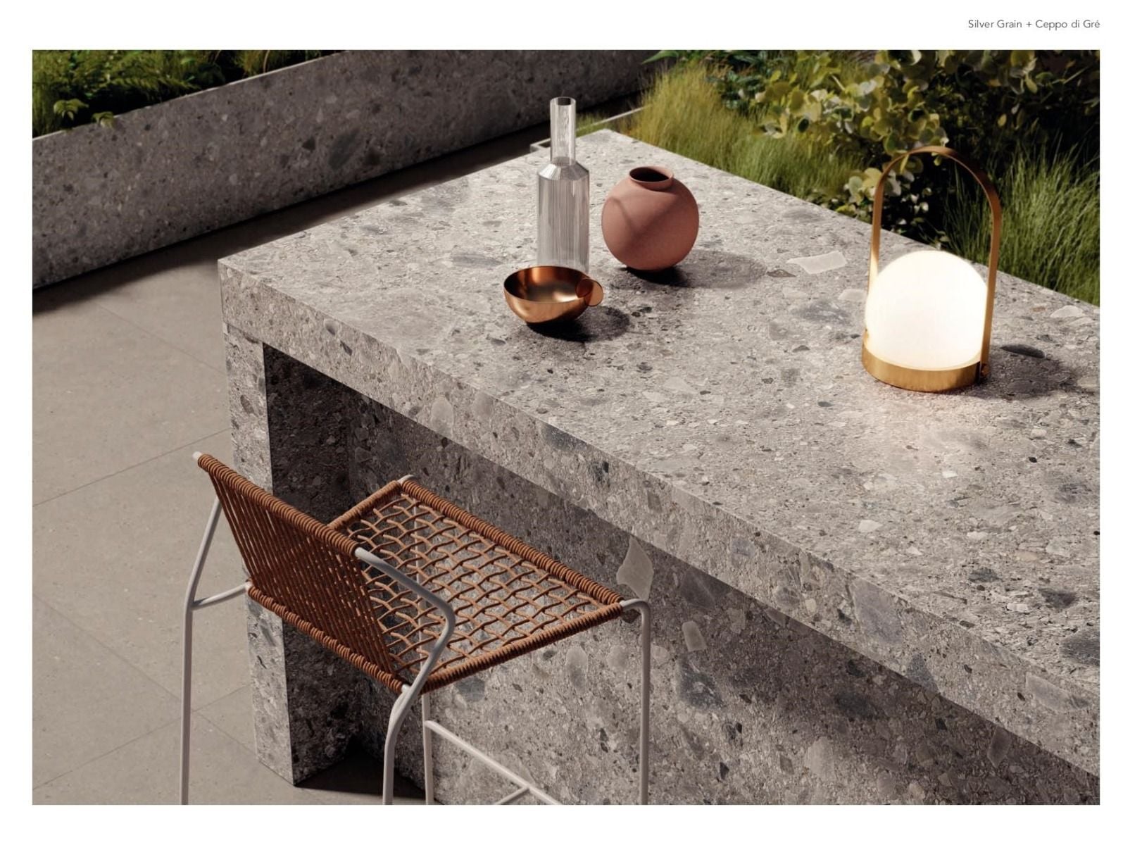 Terasă urbană în piatră rece | Inspirație Baie Minimalist