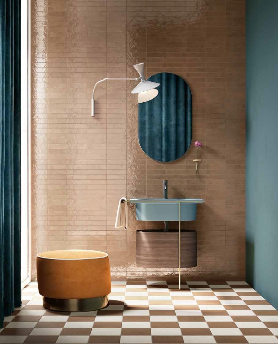 Baie retro cu accente calde | Inspirație Baie Modern