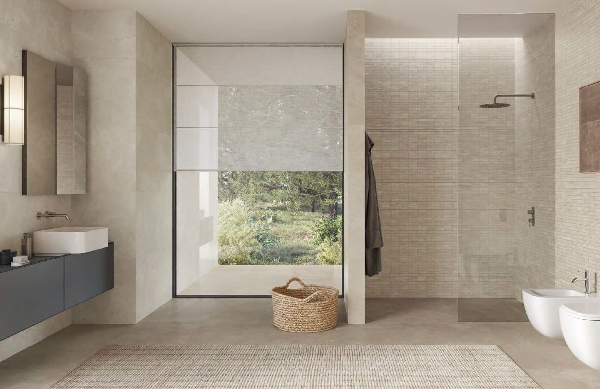 Baie modernă cu accente naturale | Inspirație Baie Minimalist