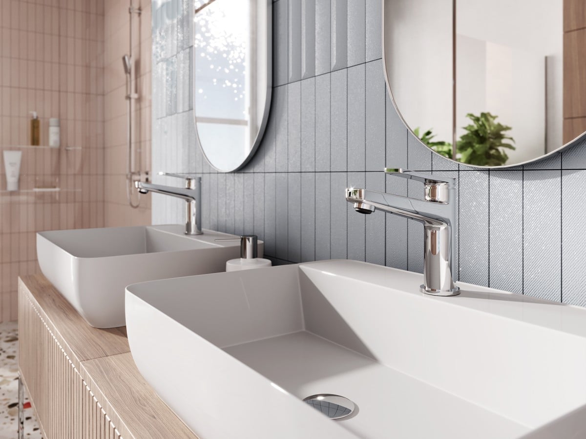 Baie modernă cu accente pastel | Inspirație Baie Modern