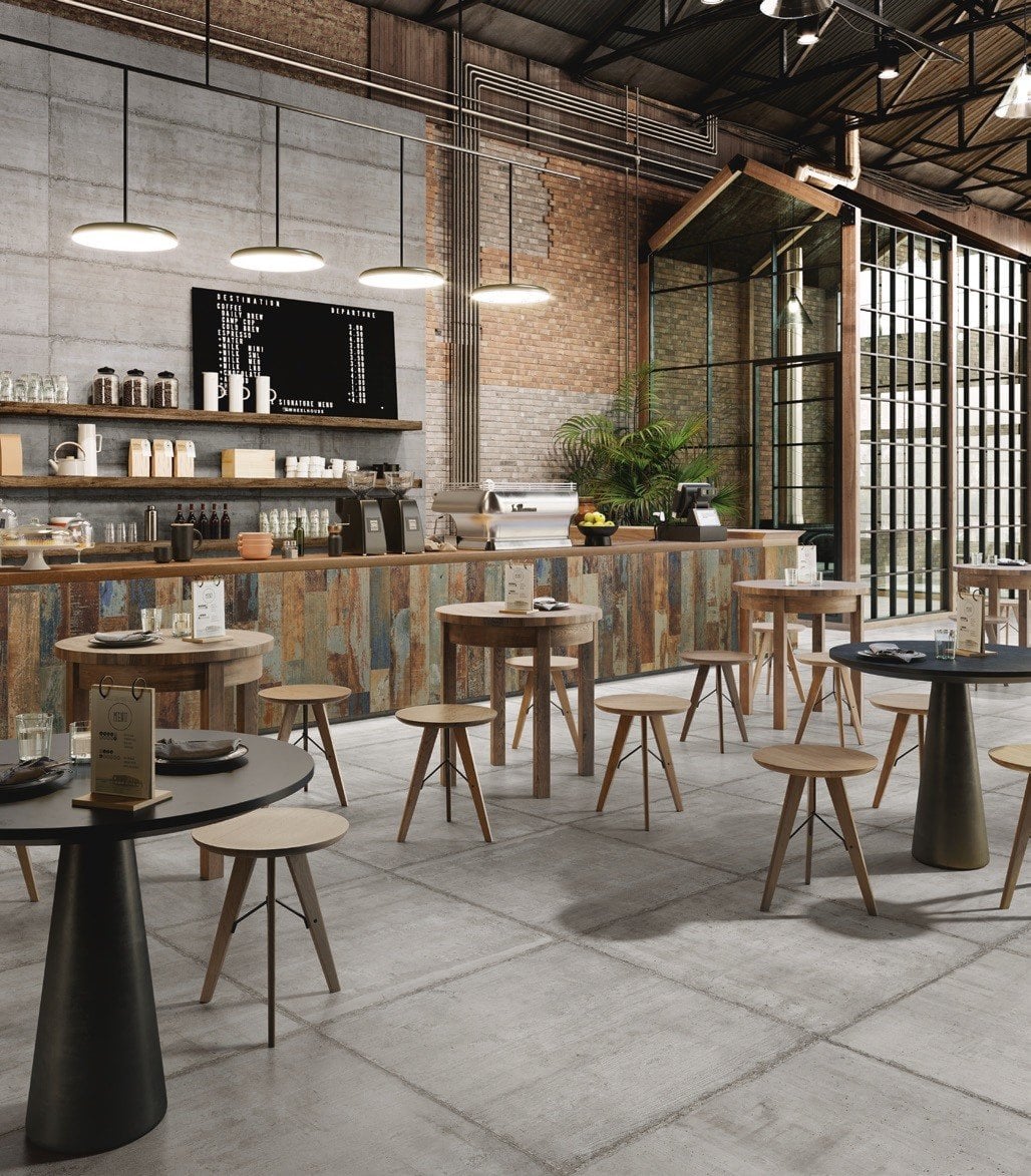 Cafenea urbană cu accente calde | Inspirație Baie Modern