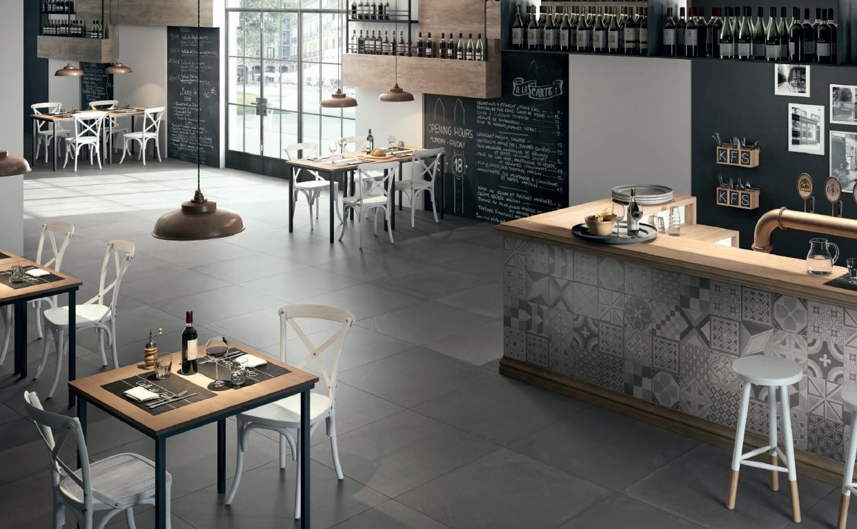 Bistro urban cu accente patinate | Inspirație Baie Modern