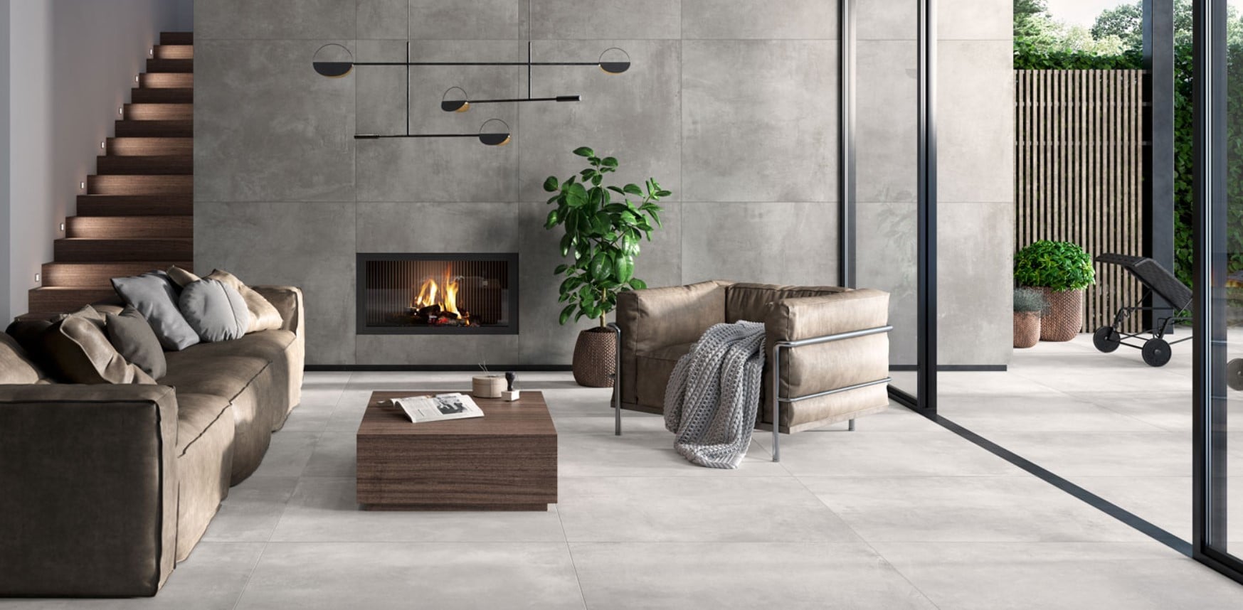 Living modern cu accente calde | Inspirație Baie Modern