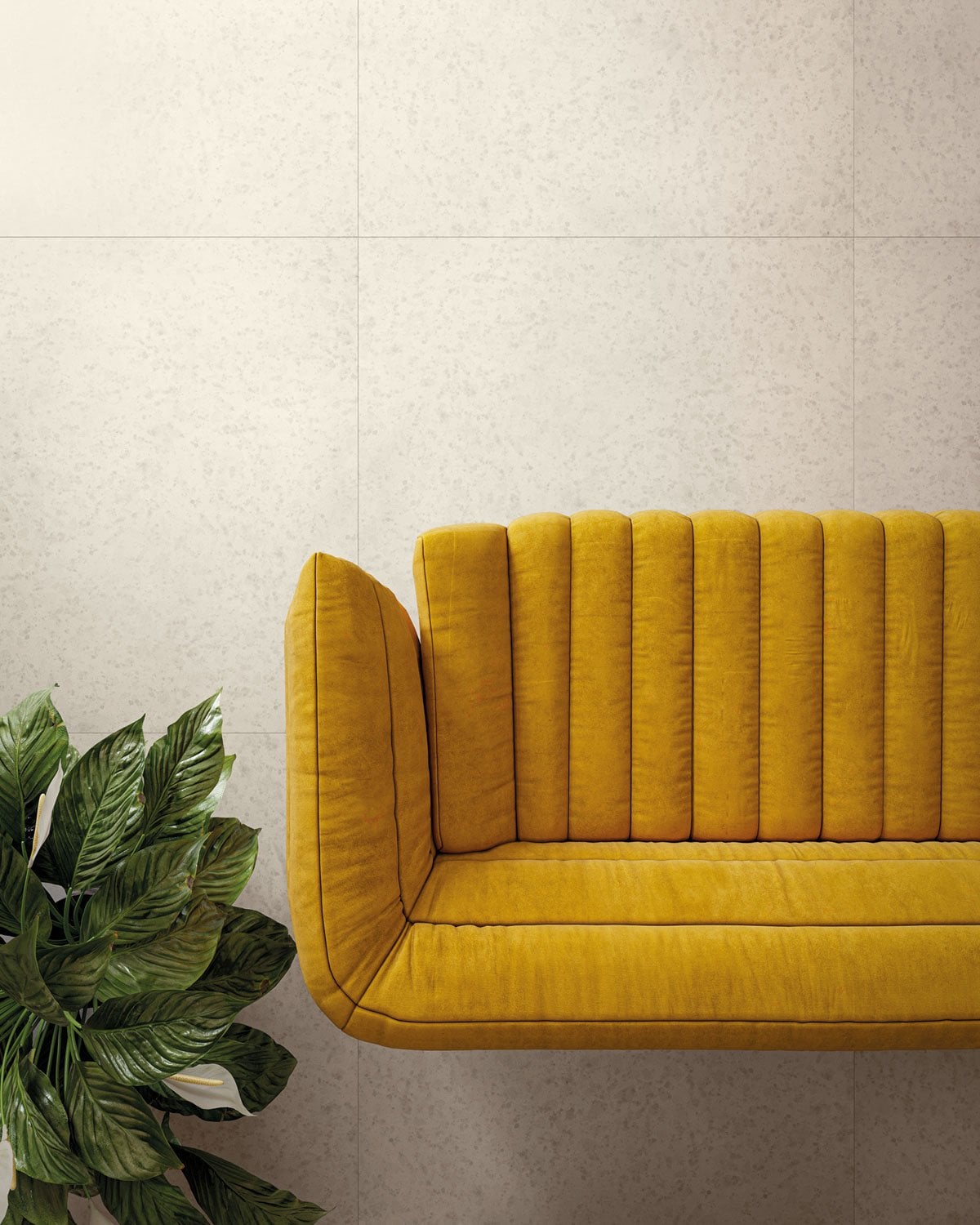 Living minimalist cu accente vii | Inspirație Baie Modern