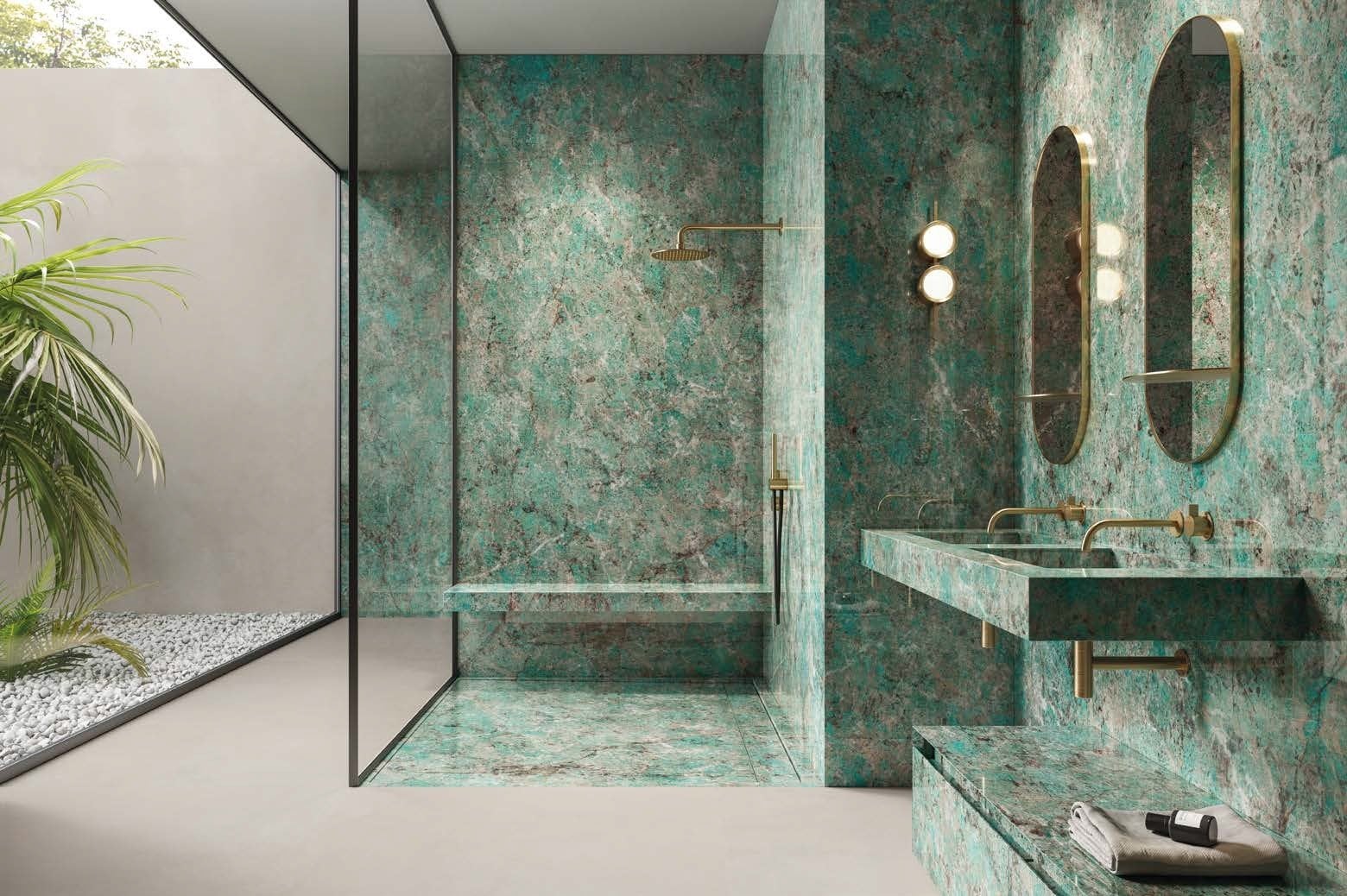 Duș spa cu accent turcoaz | Inspirație Baie Modern