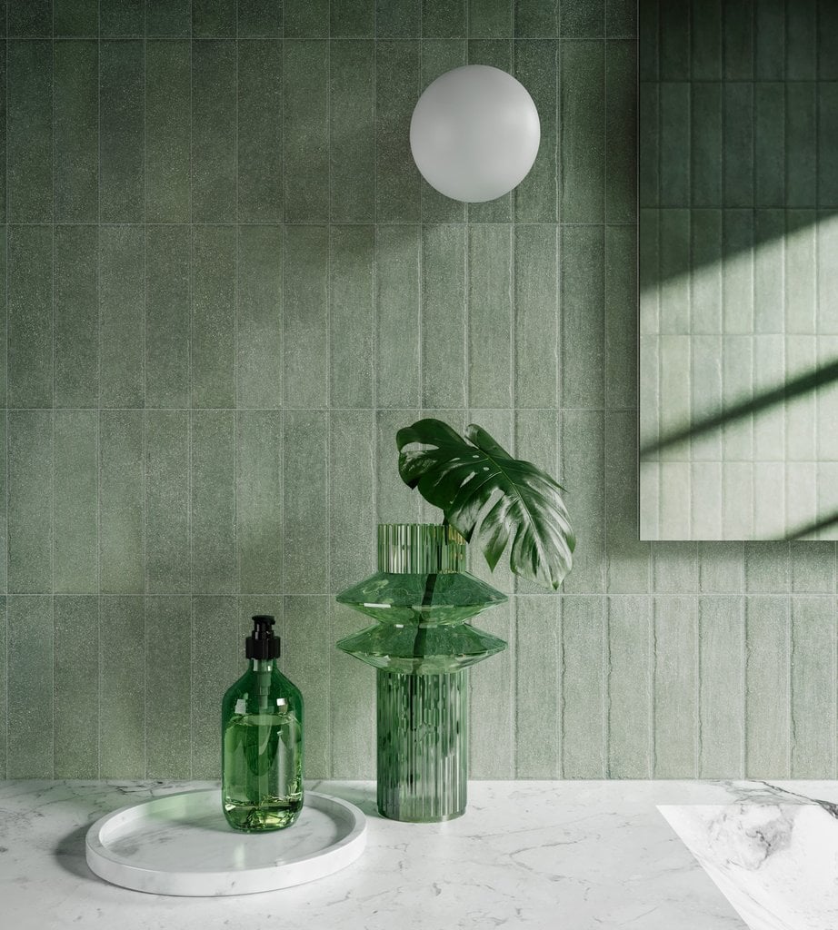 Baie serenă în verde mentă | Inspirație Baie Minimalist