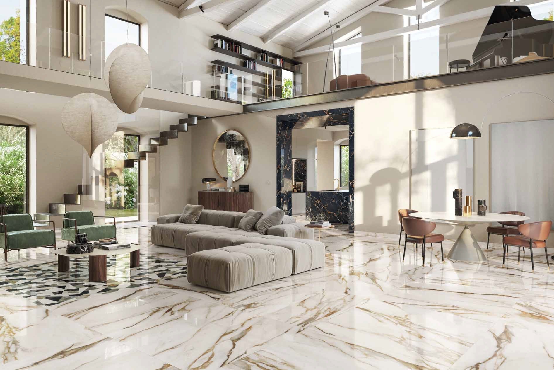 Living loft cu accente prețioase | Inspirație Living Minimalist