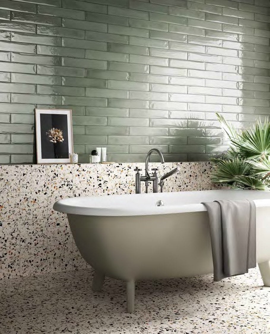 Baie eclectic cu terrazzo | Inspirație Baie Modern