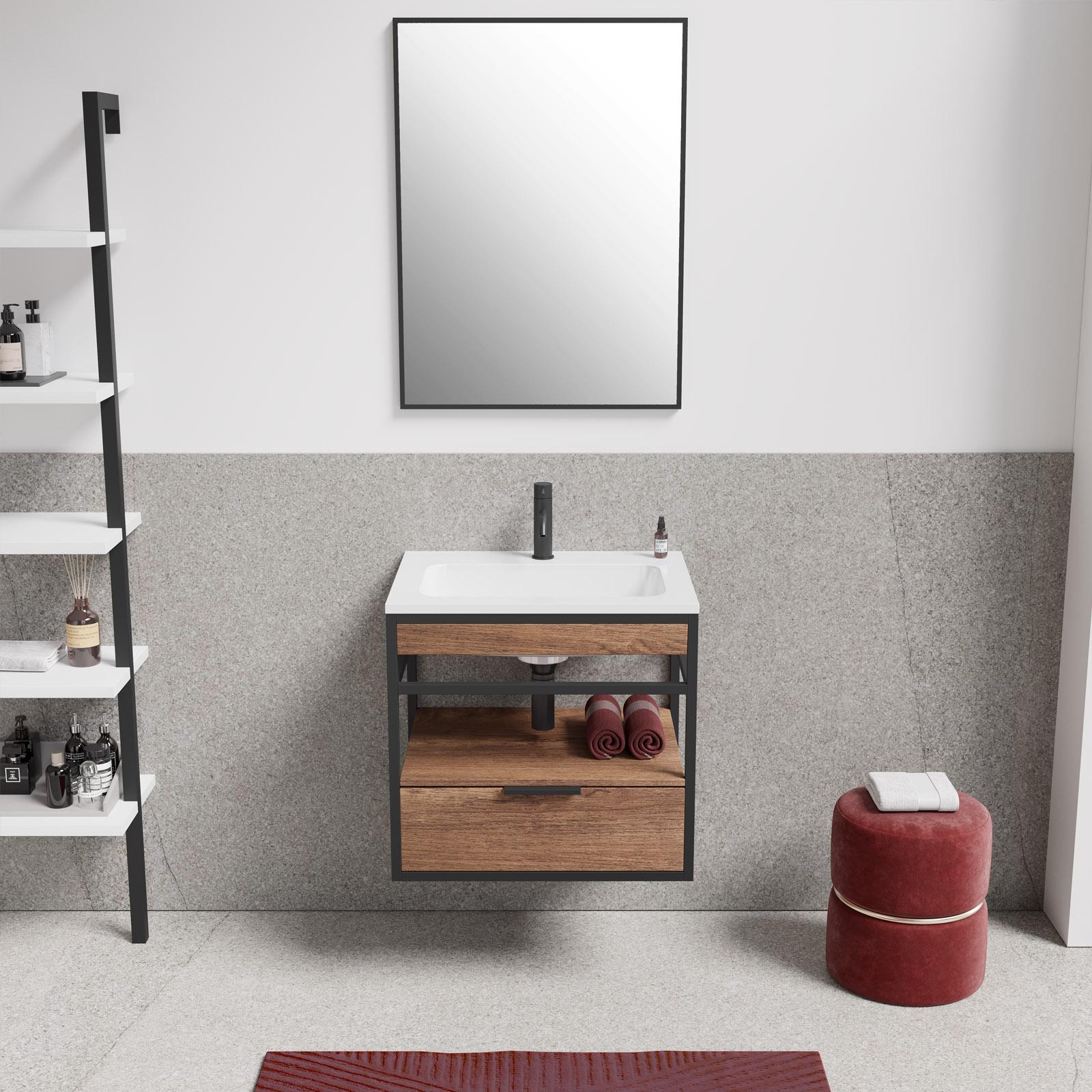 Baie minimalistă cu accente calde | Inspirație Baie Modern