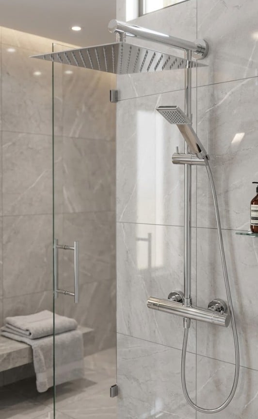 Duș spa cu lumină difuză | Inspirație Baie Modern