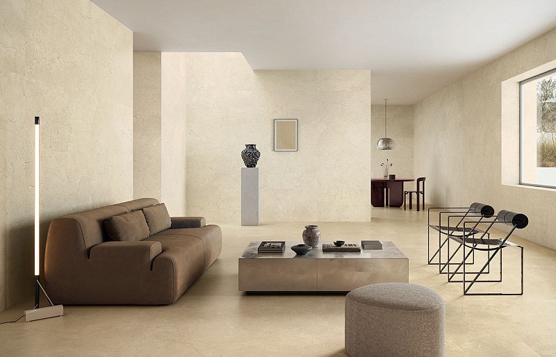 Living minimalist în tonuri calde | Inspirație Living Modern