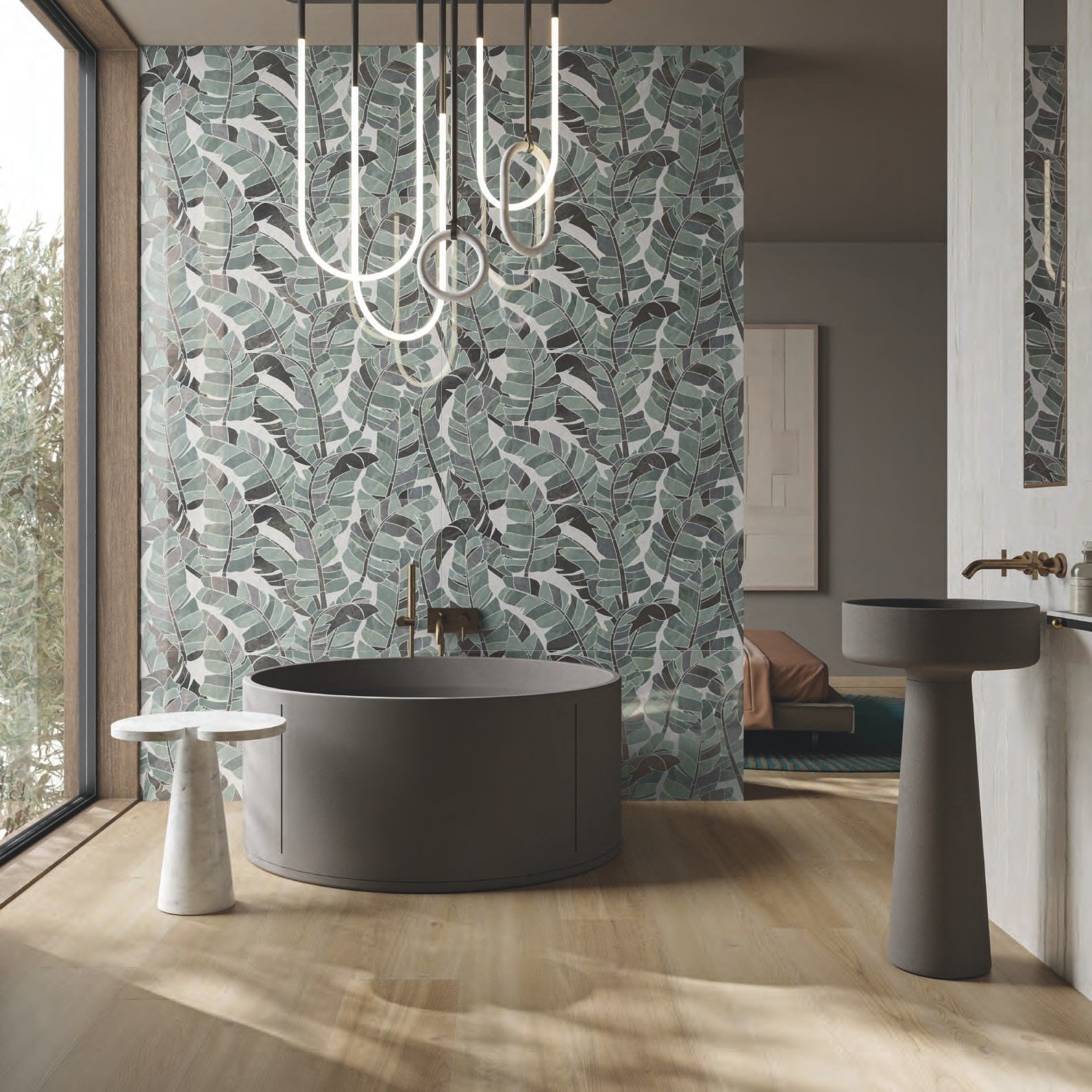 Baie tropicală cu accente moderne | Inspirație Baie Modern