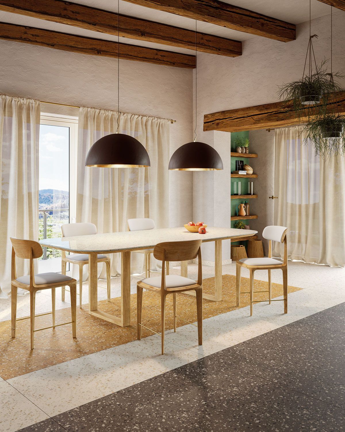 Dining în tonuri mediteraneene | Inspirație Living Minimalist