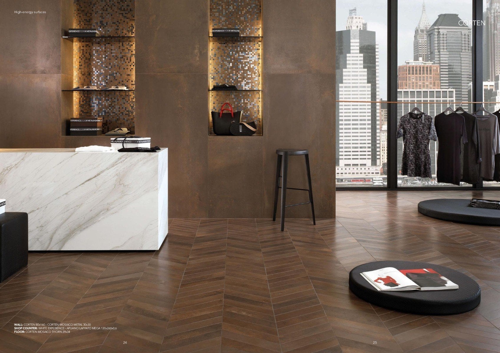 Ambient urban cu accente metalice | Inspirație Baie Minimalist